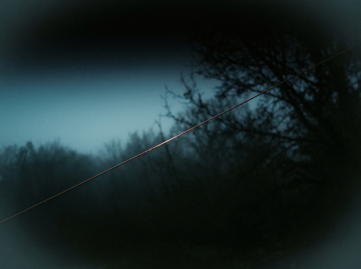 Wire antenna against a pre-dawn sky