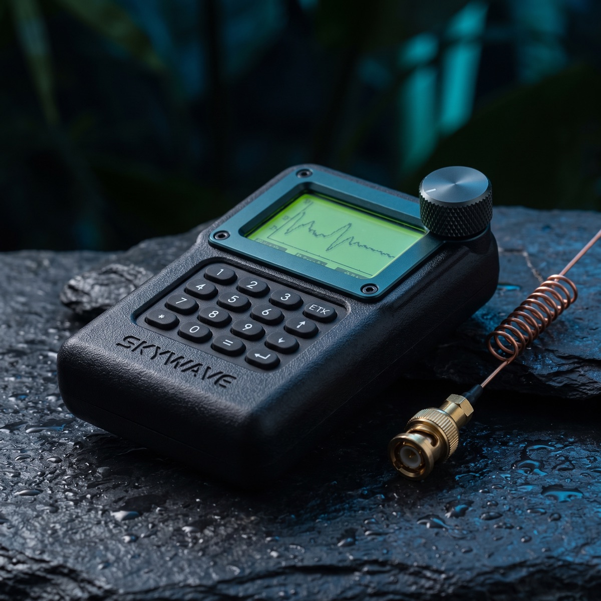 The Skywave field unit on wet rock